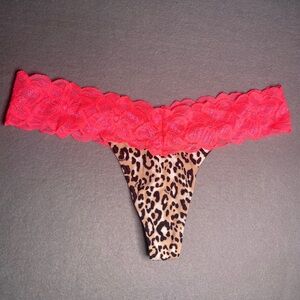 Victoria’s Secret’s Leopard Hot Neon Lace Thong NEW M
